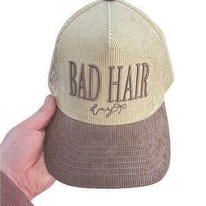 Beige and Brown 'Bad Hair Day' Cap